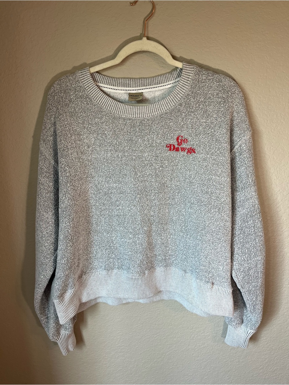 Chicka-d Georgia Bulldogs Crewneck Sweatshirt Gray Fleece Pullover Size Large